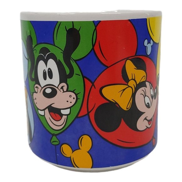 Vintage Disney Mickey Minnie Mouse Coffee Cup 10 Oz Mug Pluto Goofy Donald - Picture 2 of 11